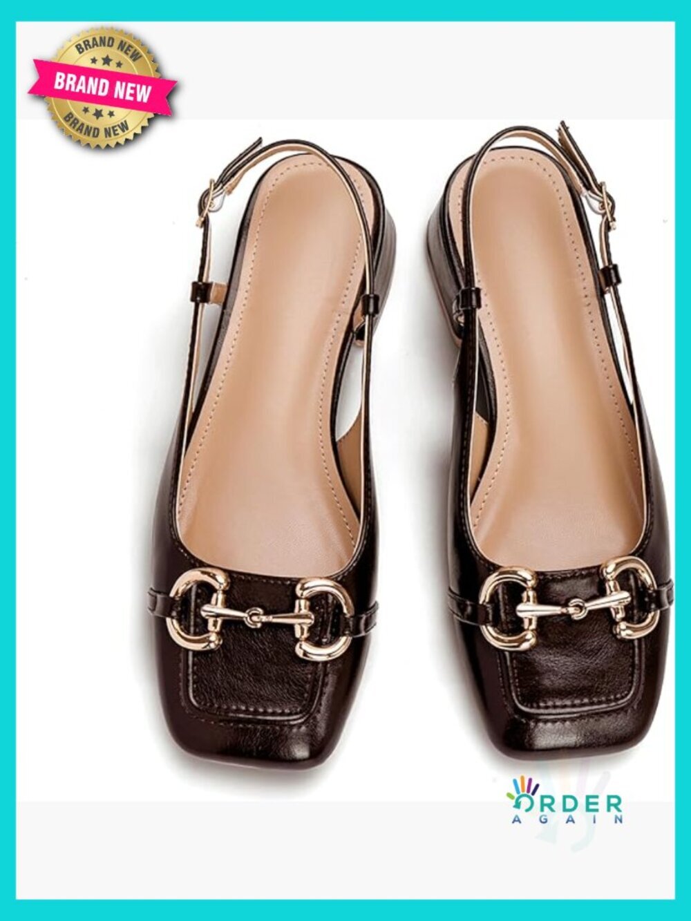 Low Block Heel Slingback Mary Jane Pumps Square Toe Dressy Office Chic
